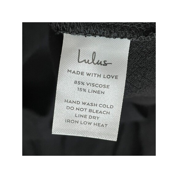 Lulus Summer Journey Women's Dress Midi Sheath TieFront Cutout Side Slit S Black - Picture 11 of 11